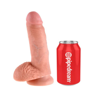 Exquisite King Cock 7 Inch Cock with Balls - Light, the epitome of luxury in realistic dildos with balls, featuring a versatile suction cup base.